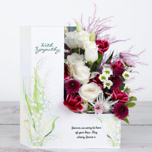 Sympathy Flowers with Pink Carnations, Santini, Lisianthus and Wheat Heads