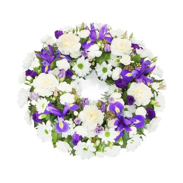 Purple and White Wreath