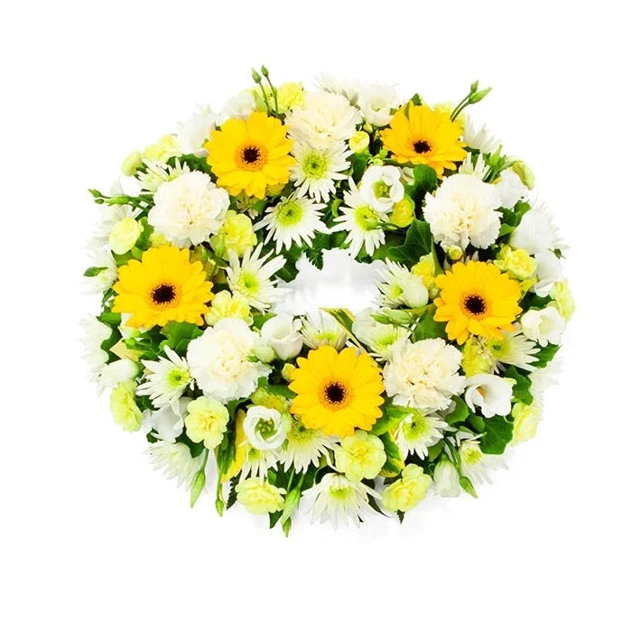 Yellow and White Wreath